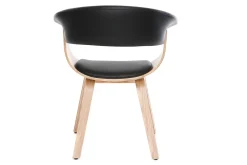 Miliboo Fauteuil Design|Voir Tous Les Fauteuils-Chaise scandinave noir et bois clair OKTAV