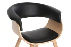 Miliboo Fauteuil Design|Voir Tous Les Fauteuils-Chaise scandinave noir et bois clair OKTAV