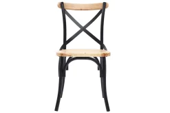 Miliboo Chaise Design|Chaise En Bois-Chaises bistrot bois clair massif et métal noir (lot de 2) JAKE