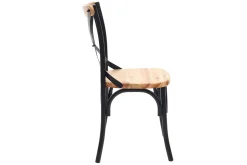 Miliboo Chaise Design|Chaise En Bois-Chaises bistrot bois clair massif et métal noir (lot de 2) JAKE