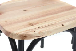 Miliboo Chaise Design|Chaise En Bois-Chaises bistrot bois clair massif et métal noir (lot de 2) JAKE