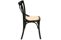 Miliboo Chaise Design|Chaise En Bois-Chaises bistrot en bois noir et cannage en rotin (lot de 2) MARCEL