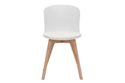 Miliboo Chaise Design-Chaises blanches et bois clair massif (lot de 2) ARISTA