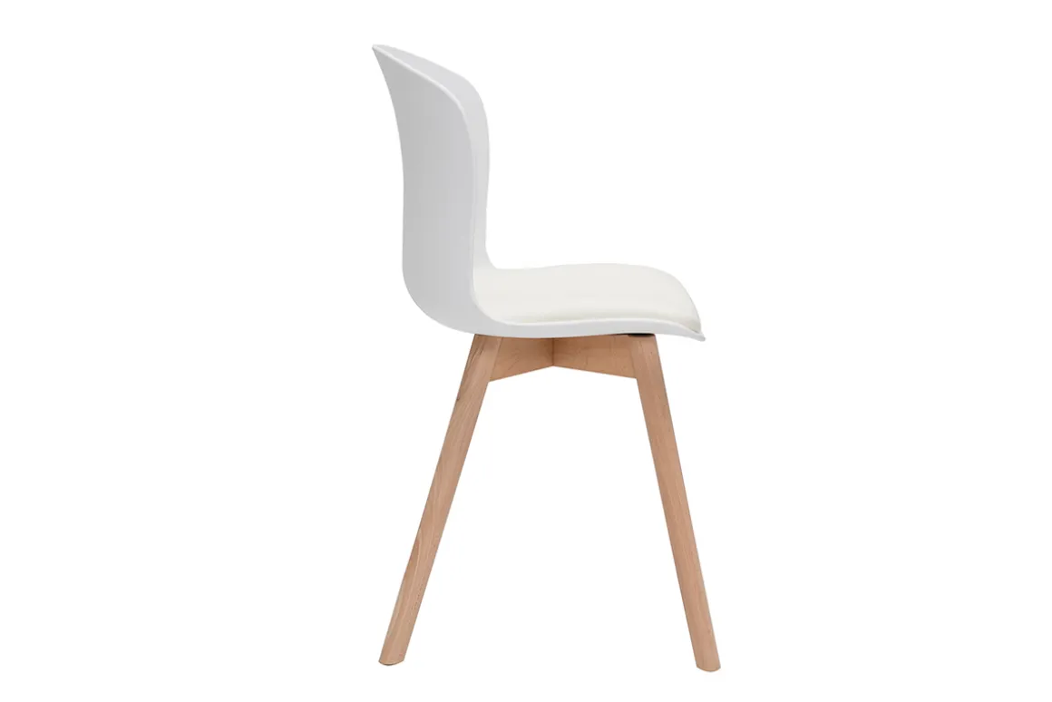 Miliboo Chaise Design-Chaises blanches et bois clair massif (lot de 2) ARISTA