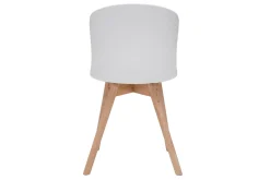 Miliboo Chaise Design-Chaises blanches et bois clair massif (lot de 2) ARISTA