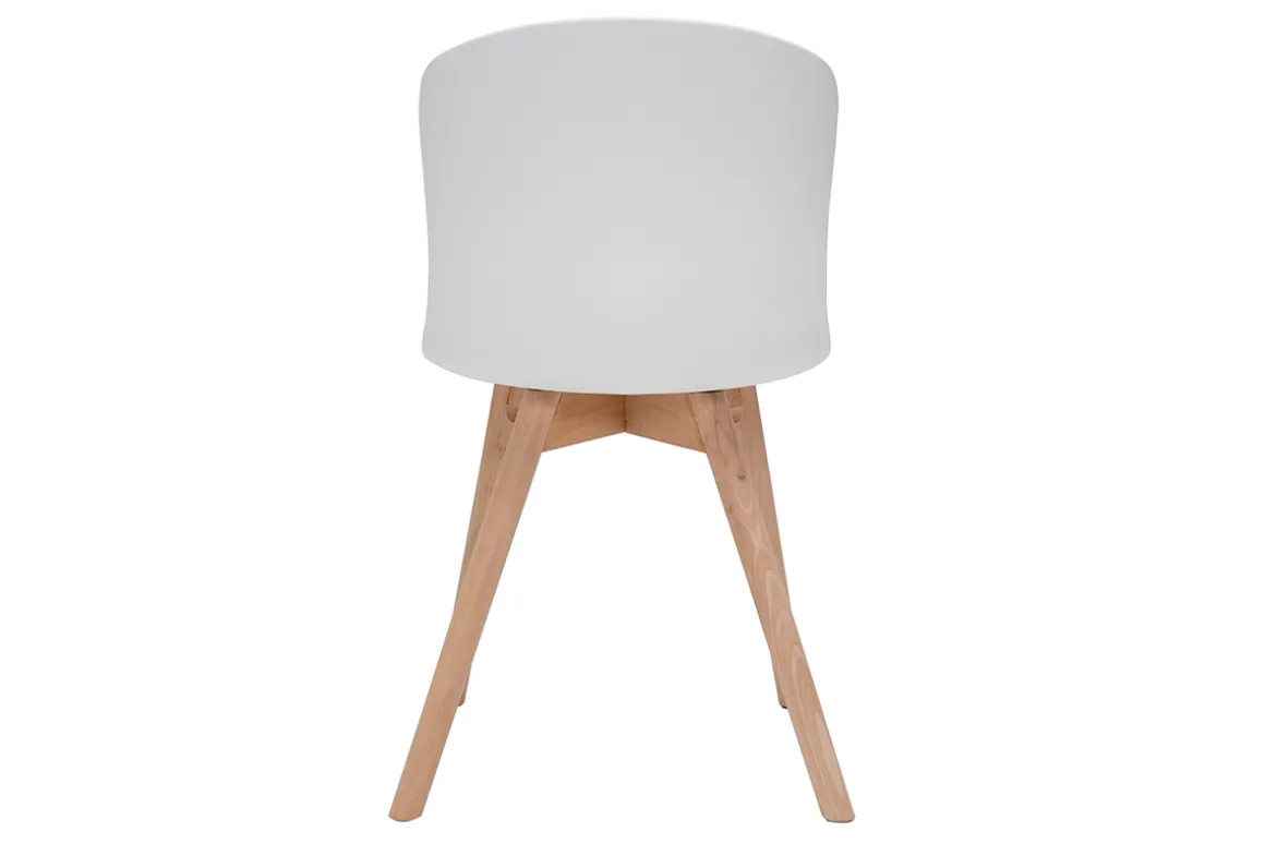 Miliboo Chaise Design-Chaises blanches et bois clair massif (lot de 2) ARISTA