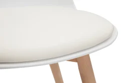 Miliboo Chaise Design-Chaises blanches et bois clair massif (lot de 2) ARISTA