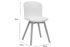 Miliboo Chaise Design-Chaises blanches et bois clair massif (lot de 2) ARISTA