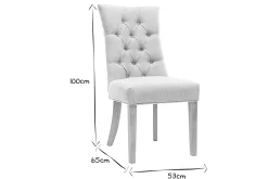 Miliboo Chaise Design-Chaises classiques en tissu lin naturel et bois clair massif (lot de 2) VOLTAIRE