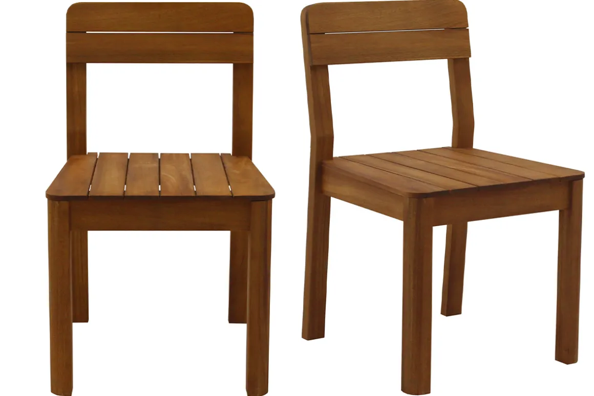 Miliboo Chaise De Jardin-Chaises de jardin en bois massif (lot de 2) AKIS