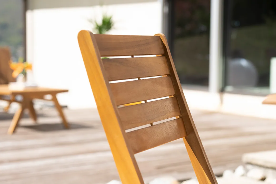 Miliboo Chaise De Jardin-Chaises de jardin pliantes en bois massif (lot de 2) CANOPEE