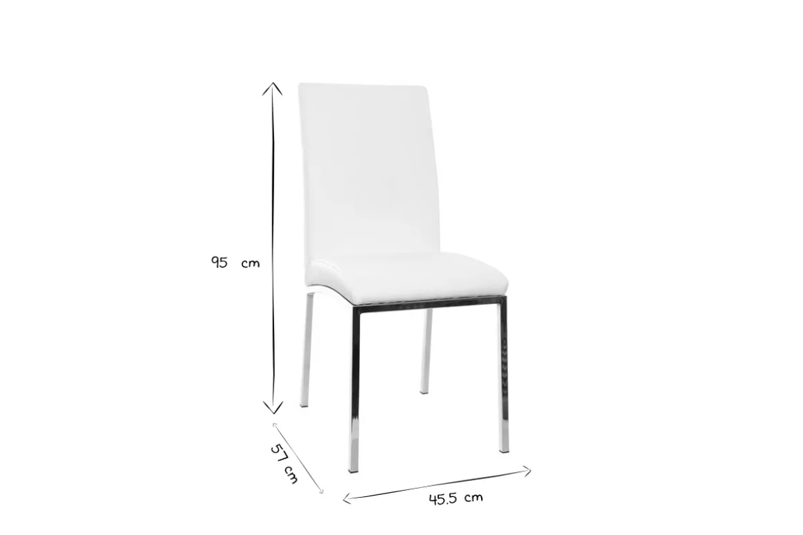 Miliboo Chaise Design-Chaises design blanc et acier chromé (lot de 2) SIMEA