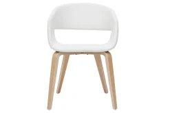 Miliboo Chaise Design-Chaises design blanc et bois clair (lot de 2) SLAM