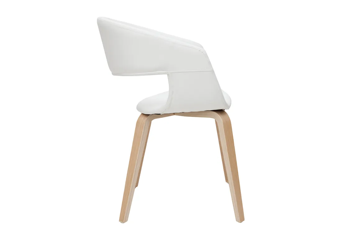 Miliboo Chaise Design-Chaises design blanc et bois clair (lot de 2) SLAM
