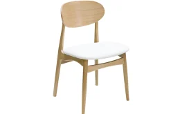 Miliboo Chaise Design-Chaises design blanc et bois clair chêne massif (lot de 2) VICKY