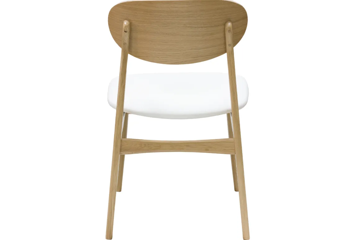 Miliboo Chaise Design-Chaises design blanc et bois clair chêne massif (lot de 2) VICKY