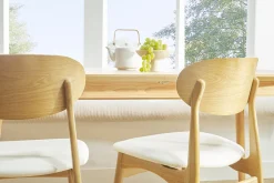 Miliboo Chaise Design-Chaises design blanc et bois clair chêne massif (lot de 2) VICKY