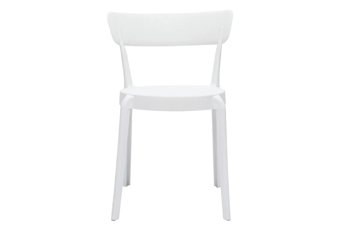 Miliboo Chaise De Jardin-Chaises design blanches empilables intérieur - extérieur (lot de 2) RIOS
