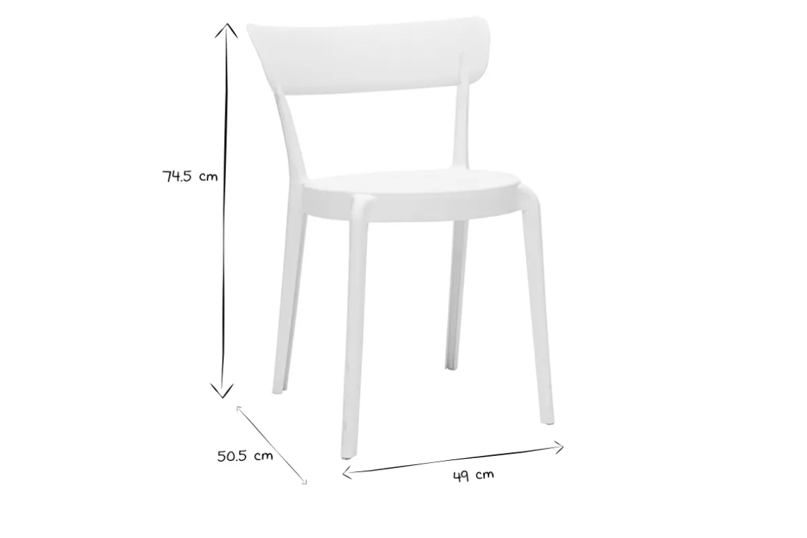 Miliboo Chaise De Jardin-Chaises design blanches empilables intérieur - extérieur (lot de 2) RIOS