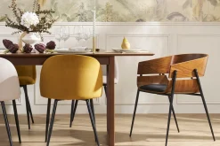 Miliboo Chaise Design-Chaises design bois foncé et métal noir (lot de 2) WESS