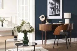 Miliboo Chaise Design|Chaise En Bois-Chaises design bois foncé noyer, assises et métal noirs (lot de 2) RIFF