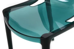 Miliboo Chaise Design|Chaise De Jardin-Chaises design empilables bleu pétrole transparent intérieur - extérieur (lot de 2) YZEL