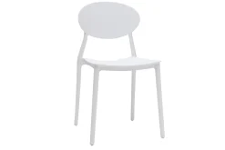 Miliboo Chaise Design|Chaise De Jardin-Chaises design empilables blanches intérieur - extérieur (lot de 2) ANNA