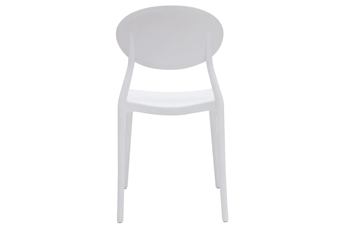 Miliboo Chaise Design|Chaise De Jardin-Chaises design empilables blanches intérieur - extérieur (lot de 2) ANNA