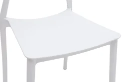 Miliboo Chaise Design|Chaise De Jardin-Chaises design empilables blanches intérieur - extérieur (lot de 2) ANNA