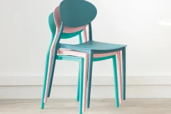 Miliboo Chaise Design|Chaise De Jardin-Chaises design empilables blanches intérieur - extérieur (lot de 2) ANNA