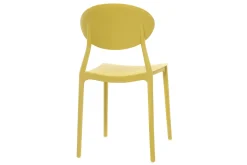 Miliboo Chaise Design|Chaise De Jardin-Chaises design empilables jaunes intérieur - extérieur (lot de 2) ANNA