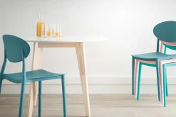 Miliboo Chaise Design|Chaise De Jardin-Chaises design empilables jaunes intérieur - extérieur (lot de 2) ANNA