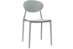 Miliboo Chaise Design|Chaise De Jardin-Chaises design empilables gris clair intérieur - extérieur (lot de 2) ANNA