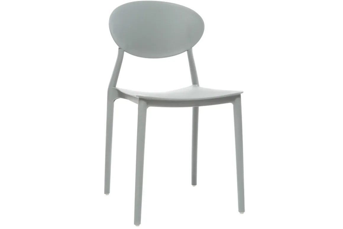Miliboo Chaise Design|Chaise De Jardin-Chaises design empilables gris clair intérieur - extérieur (lot de 2) ANNA