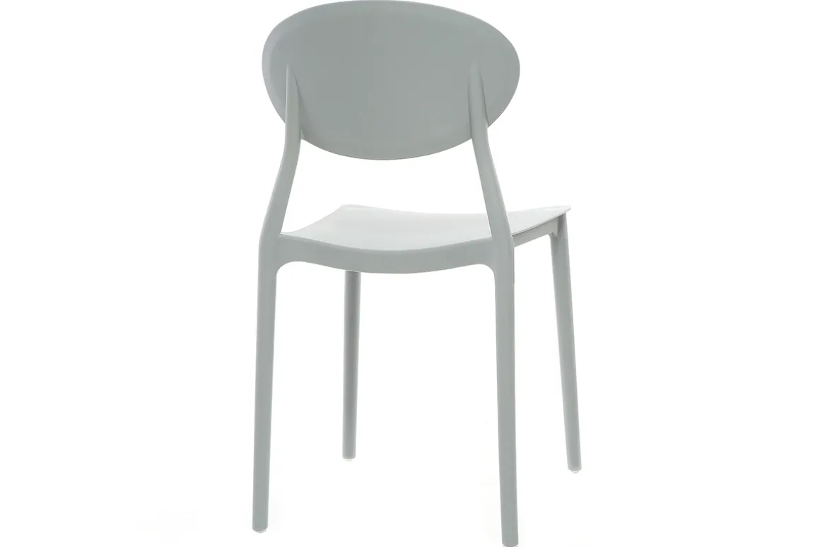 Miliboo Chaise Design|Chaise De Jardin-Chaises design empilables gris clair intérieur - extérieur (lot de 2) ANNA