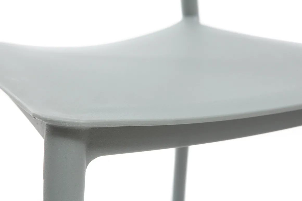 Miliboo Chaise Design|Chaise De Jardin-Chaises design empilables gris clair intérieur - extérieur (lot de 2) ANNA