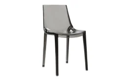 Miliboo Chaise Design|Chaise De Jardin-Chaises design empilables gris transparent intérieur - extérieur (lot de 2) YZEL