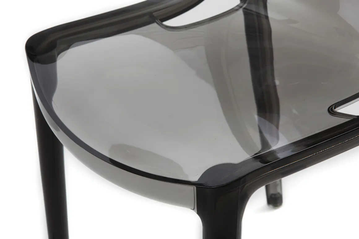 Miliboo Chaise Design|Chaise De Jardin-Chaises design empilables gris transparent intérieur - extérieur (lot de 2) YZEL