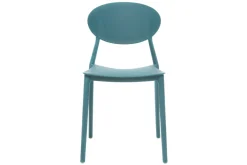 Miliboo Chaise Design|Chaise De Jardin-Chaises design empilables bleu canard intérieur - extérieur (lot de 2) ANNA