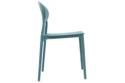 Miliboo Chaise Design|Chaise De Jardin-Chaises design empilables bleu canard intérieur - extérieur (lot de 2) ANNA