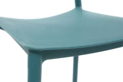 Miliboo Chaise Design|Chaise De Jardin-Chaises design empilables bleu canard intérieur - extérieur (lot de 2) ANNA