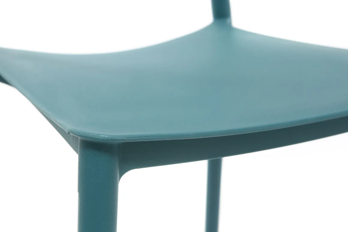 Miliboo Chaise Design|Chaise De Jardin-Chaises design empilables bleu canard intérieur - extérieur (lot de 2) ANNA