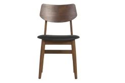 Miliboo Chaise Design-Chaises design en bois foncé et noir (lot de 2) ELION