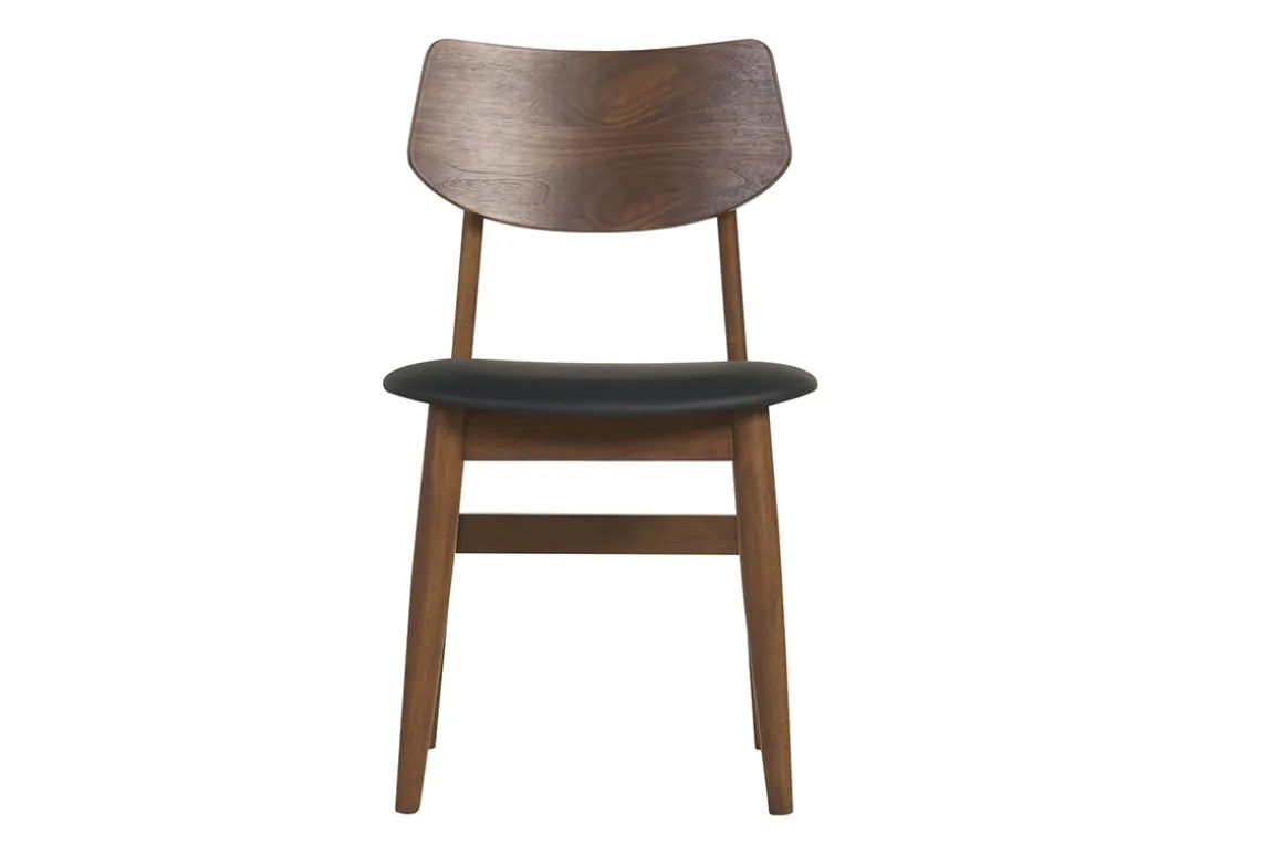 Miliboo Chaise Design-Chaises design en bois foncé et noir (lot de 2) ELION