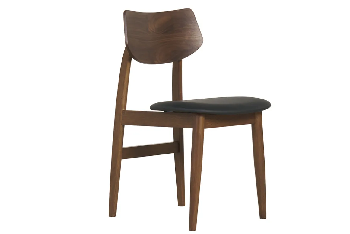 Miliboo Chaise Design-Chaises design en bois foncé et noir (lot de 2) ELION