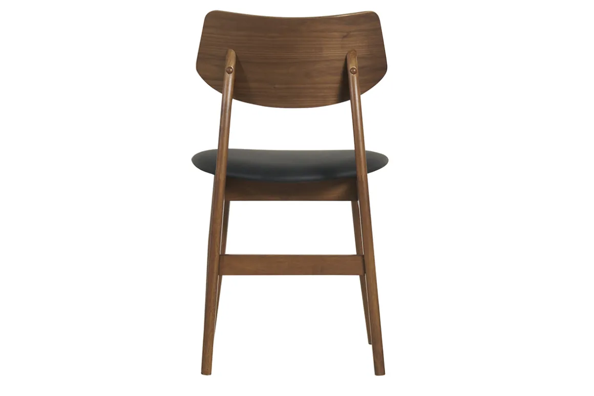 Miliboo Chaise Design-Chaises design en bois foncé et noir (lot de 2) ELION