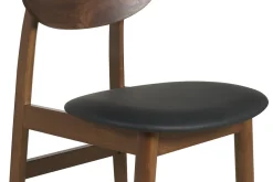 Miliboo Chaise Design-Chaises design en bois foncé et noir (lot de 2) ELION