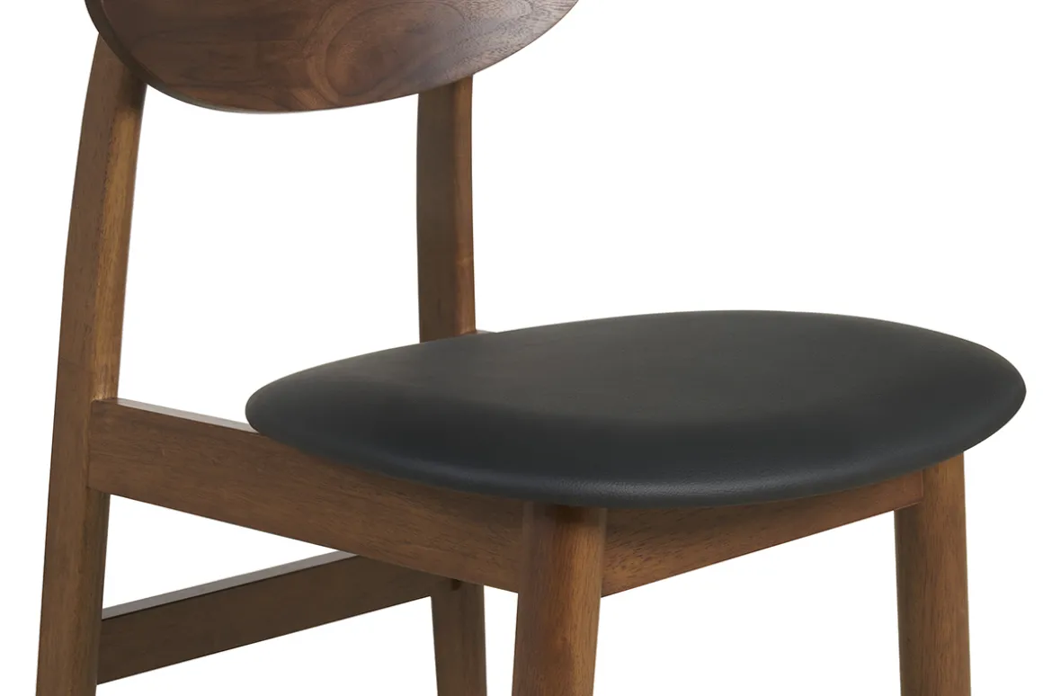 Miliboo Chaise Design-Chaises design en bois foncé et noir (lot de 2) ELION