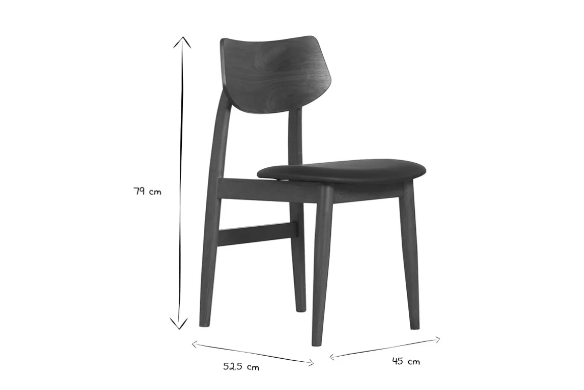 Miliboo Chaise Design-Chaises design en bois foncé et noir (lot de 2) ELION