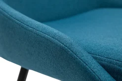 Miliboo Chaise Design-Chaises design en tissu bleu canard et métal noir (lot de 2) HOLO